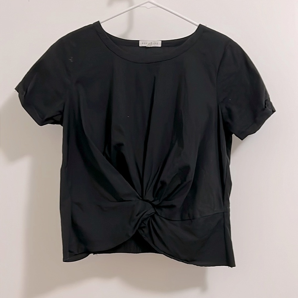 Socialite Crop Top Black Size Medium